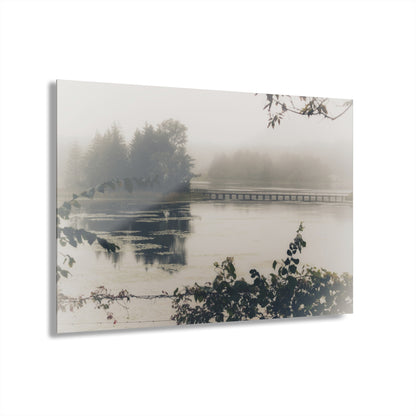 U R There Photography Bridge in Fog Rustic Farmhouse Acrylic Wall Print