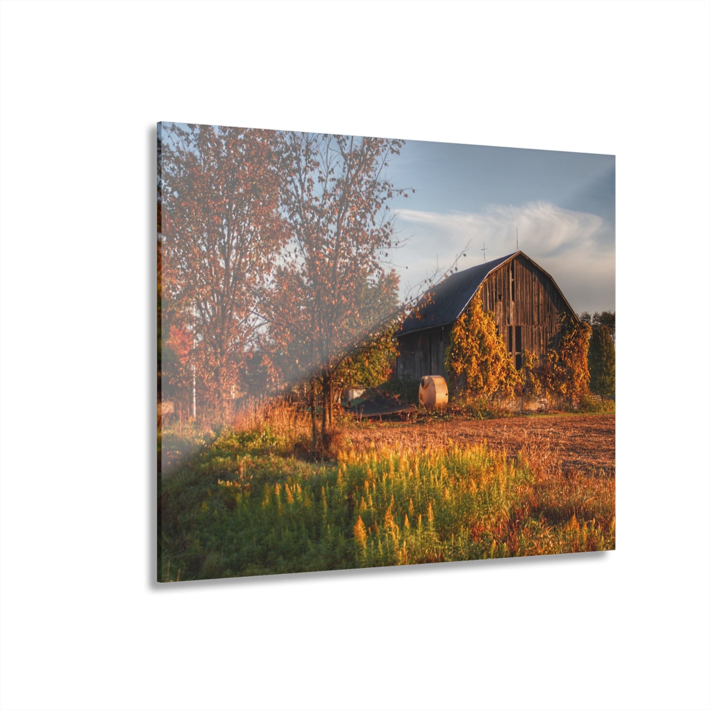 U R There Photography Lake Pleasant Road Grey Rustic Farmhouse Acrylic Wall Print