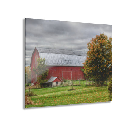 U R There Photography Columbiaville Red in Fall II Rustic Farmhouse Acrylic Wall Print