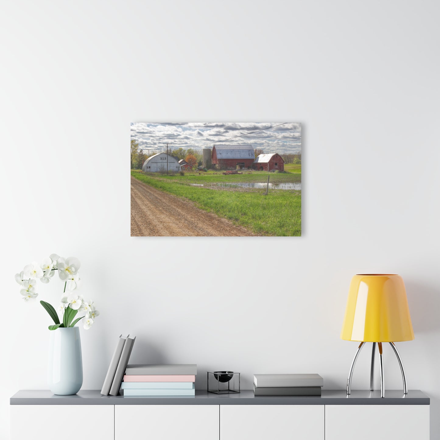 U R There Photography McDowell Road Reds II Rustic Farmhouse Acrylic Wall Print