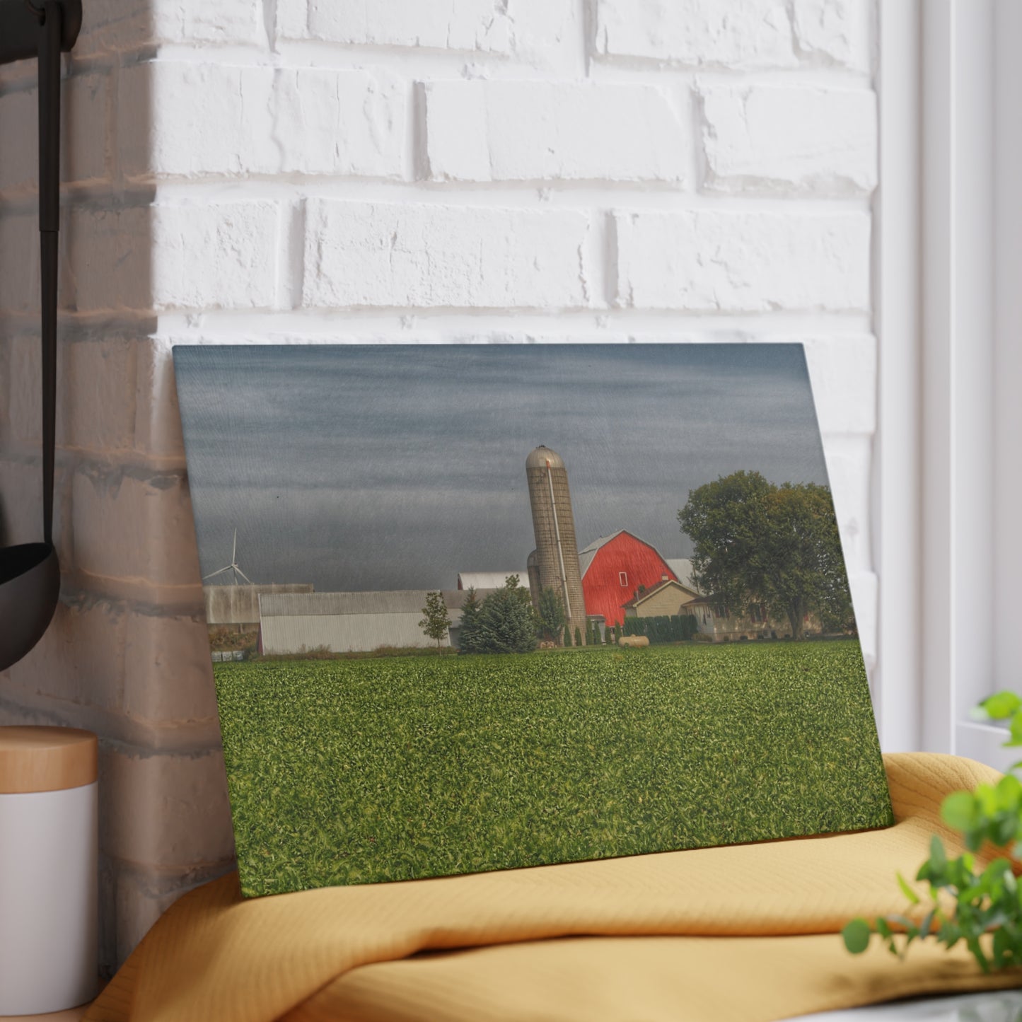 U R There Photography Richardson Road Farm Rustic Farmhouse Tempered-Glass Cutting Board