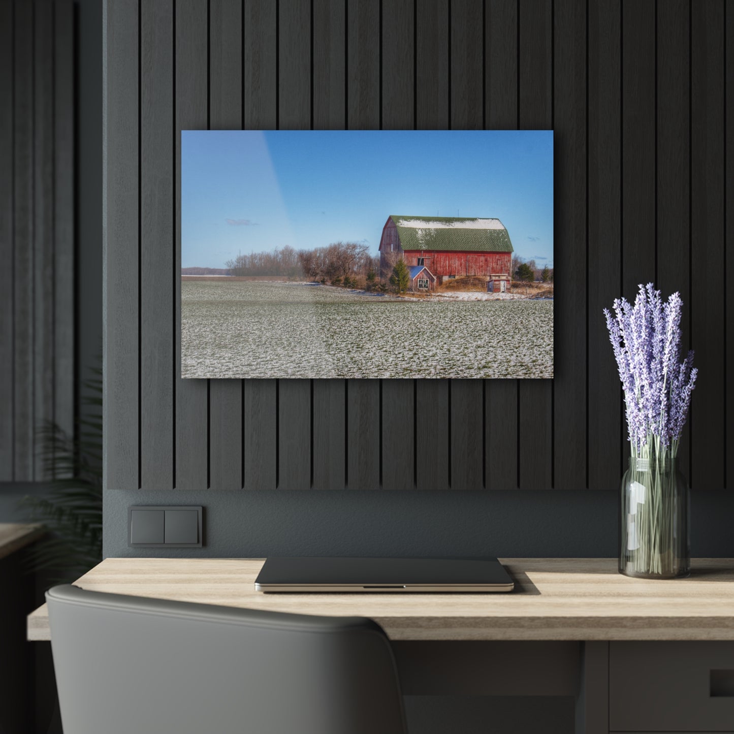 U R There Photography Early Spring Red II Rustic Farmhouse Acrylic Wall Print
