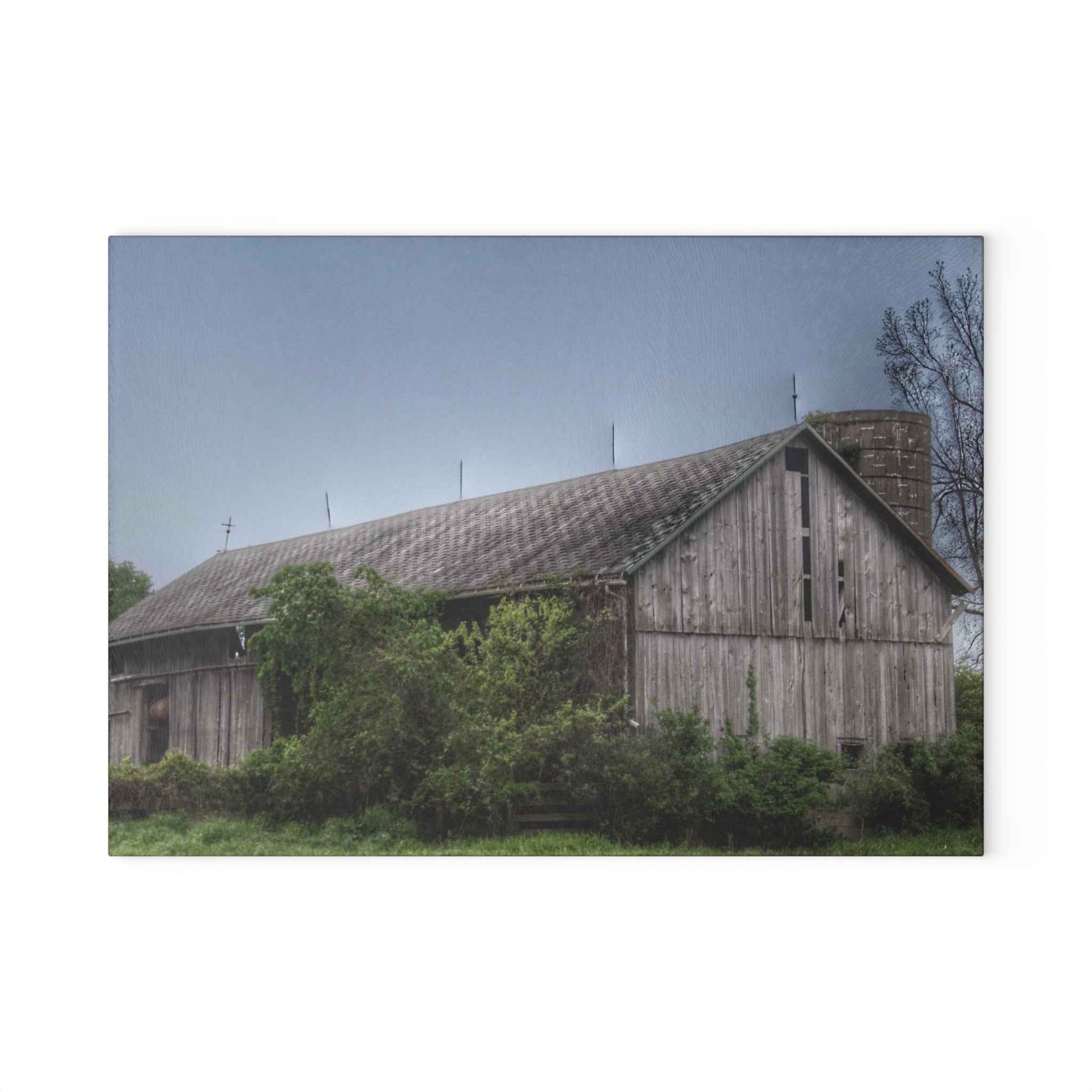 U R There Photography Wilder Road Grey I Rustic Farmhouse Tempered-Glass Cutting Board