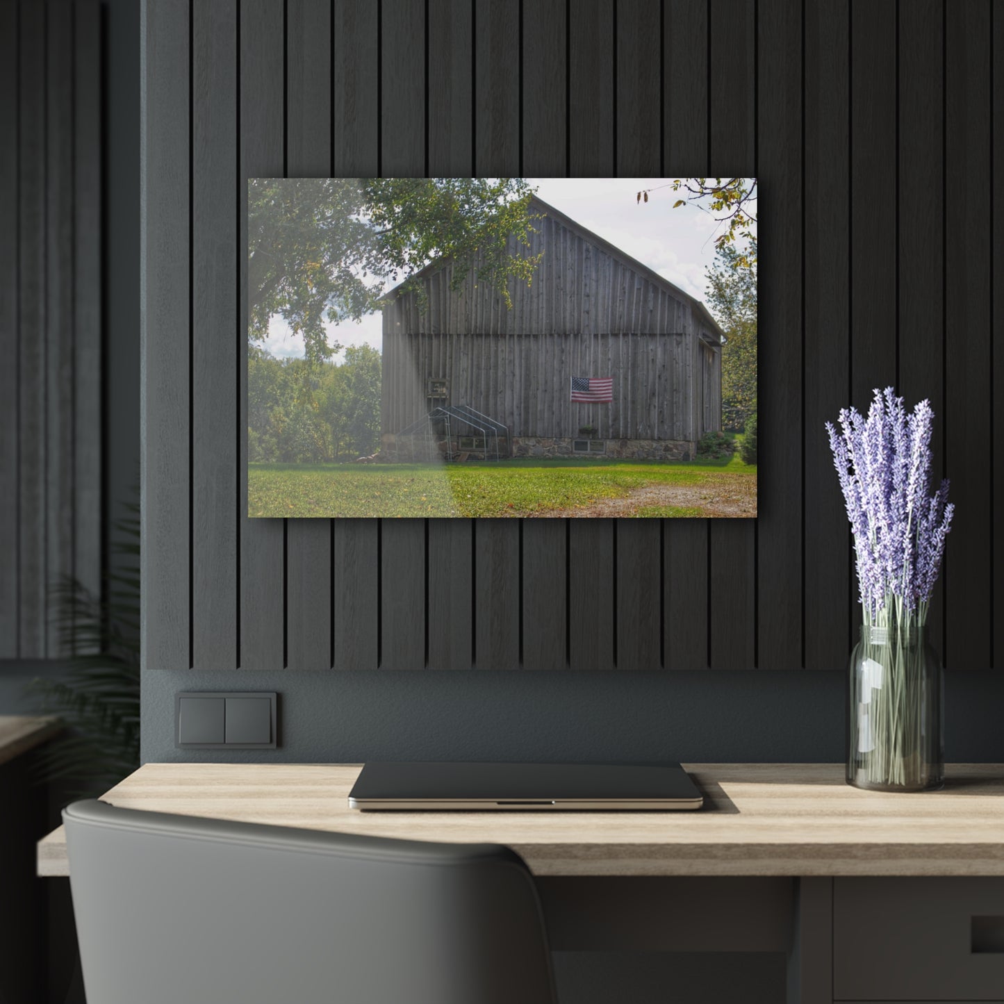U R There Photography Sutton Road Patriot Grey II Rustic Farmhouse Acrylic Wall Print
