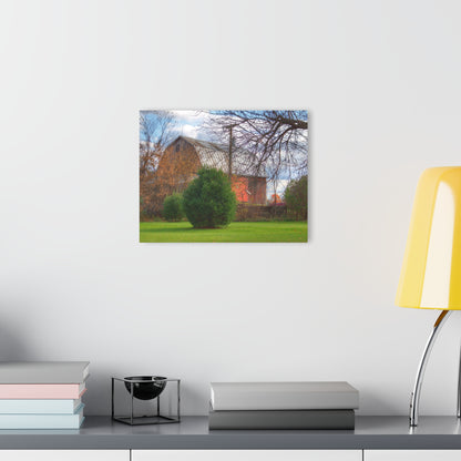 U R There Photography Millis Road Hidden Red Rustic Farmhouse Acrylic Wall Print