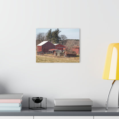 U R There Photography Bronson Lake Reds Rustic Farmhouse Acrylic Wall Print