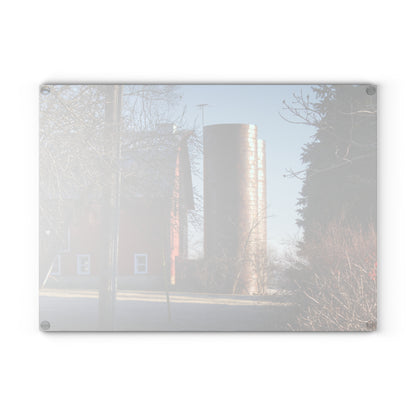 U R There Photography Newark Hidden Red Rustic Farmhouse Tempered-Glass Cutting Board