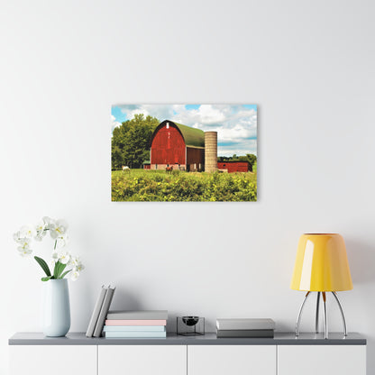 U R There Photography Elmwood Road Red and Horses Rustic Farmhouse Acrylic Wall Print