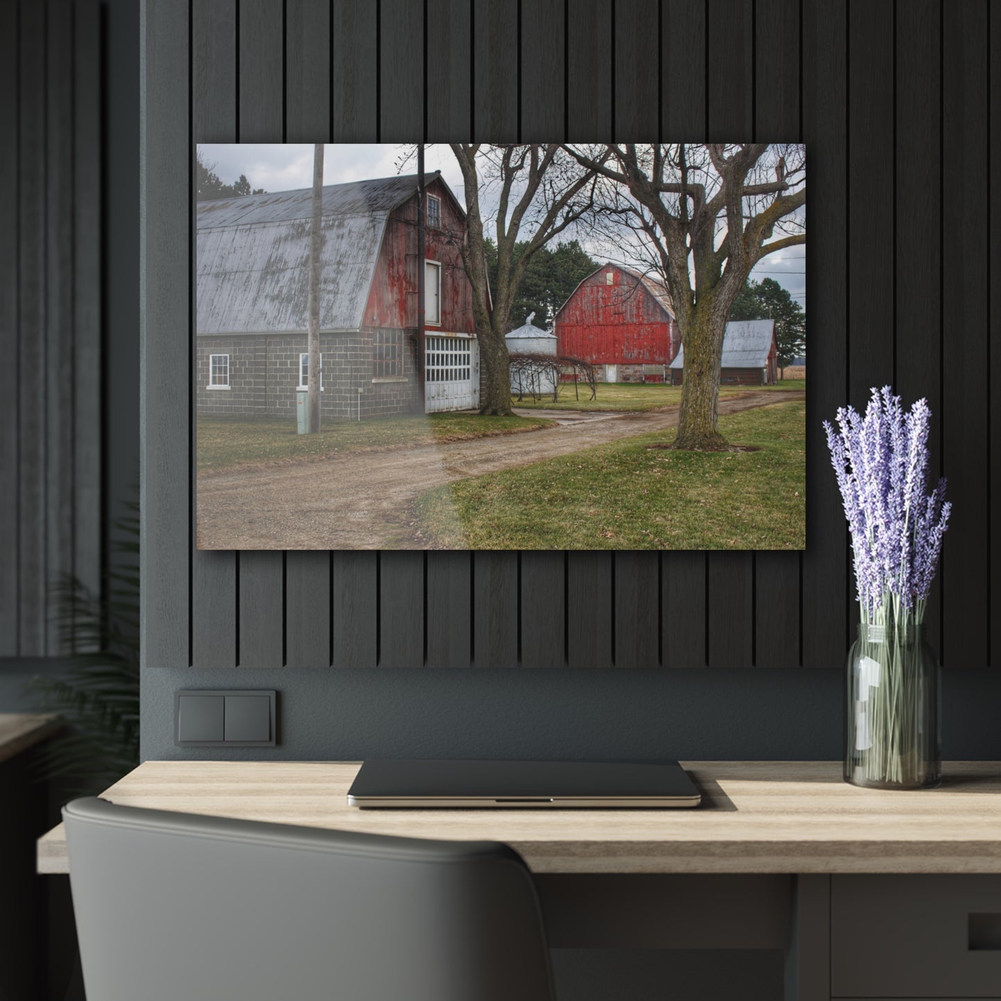 U R There Photography Peck Reds Rustic Farmhouse Acrylic Wall Print