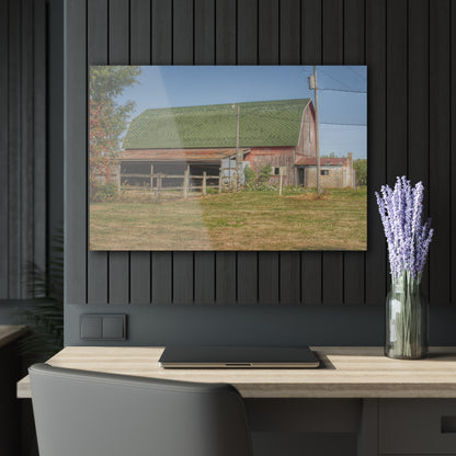 U R There Photography Farrand Road Red with Corral Rustic Farmhouse Acrylic Wall Print