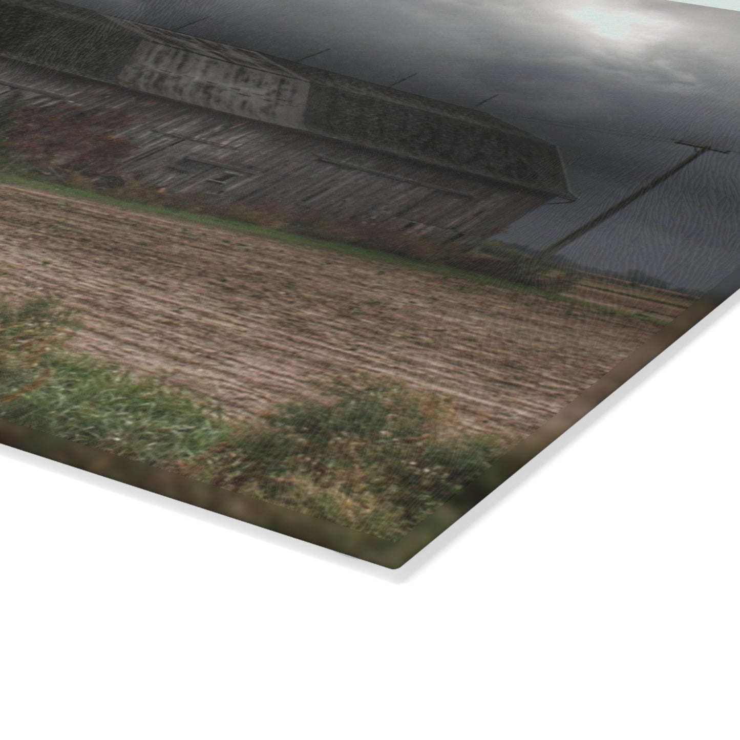 U R There Photography Waterman Road Grey II Rustic Farmhouse Tempered-Glass Cutting Board 8 "x 11"
