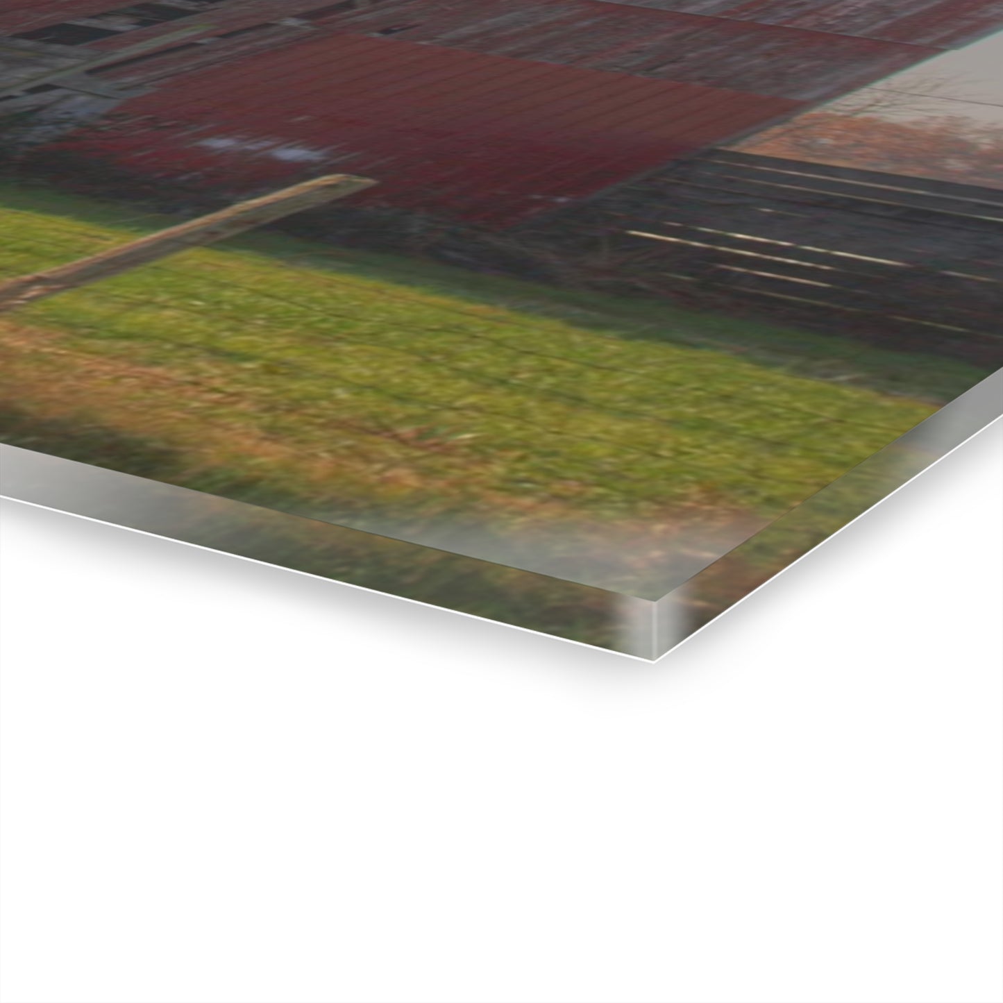 U R There Photography Dodge Road Red I Rustic Farmhouse Acrylic Wall Print