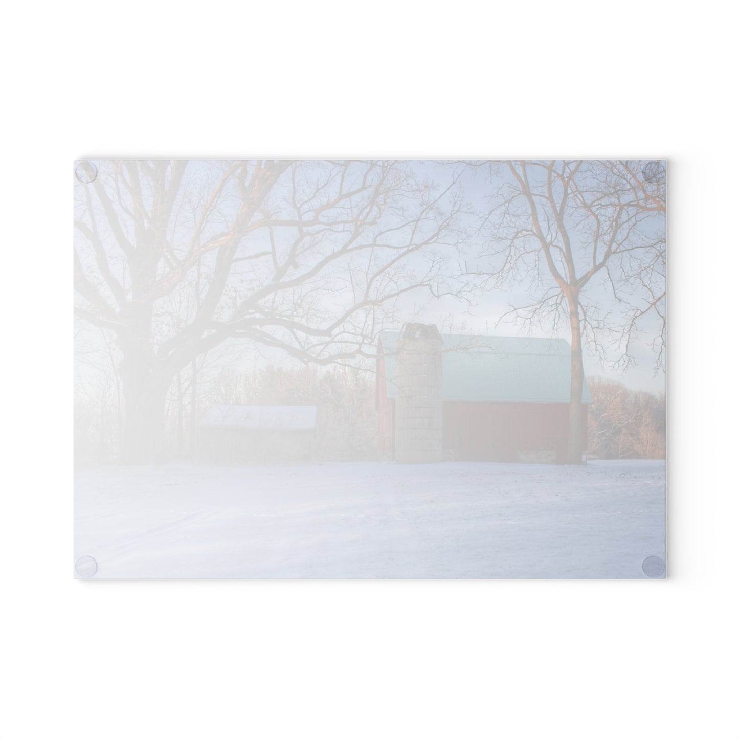 U R There Photography Webster Road Red I Rustic Farmhouse Tempered-Glass Cutting Board
