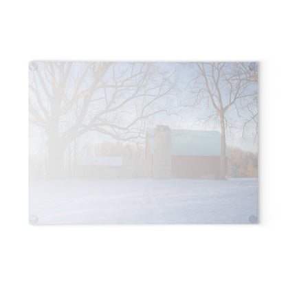 U R There Photography Webster Road Red I Rustic Farmhouse Tempered-Glass Cutting Board