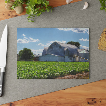 U R There Photography Canada Road White Rustic Farmhouse Tempered-Glass Cutting Board