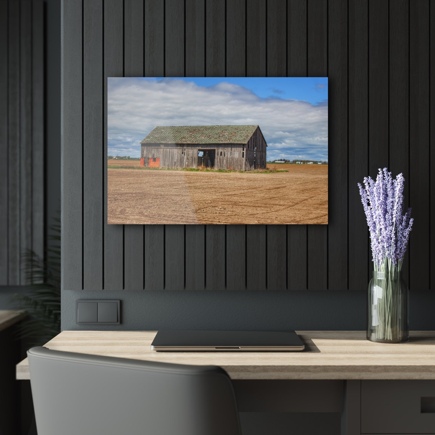 U R There Photography Rescue Road Grey Rustic Farmhouse Acrylic Wall Print