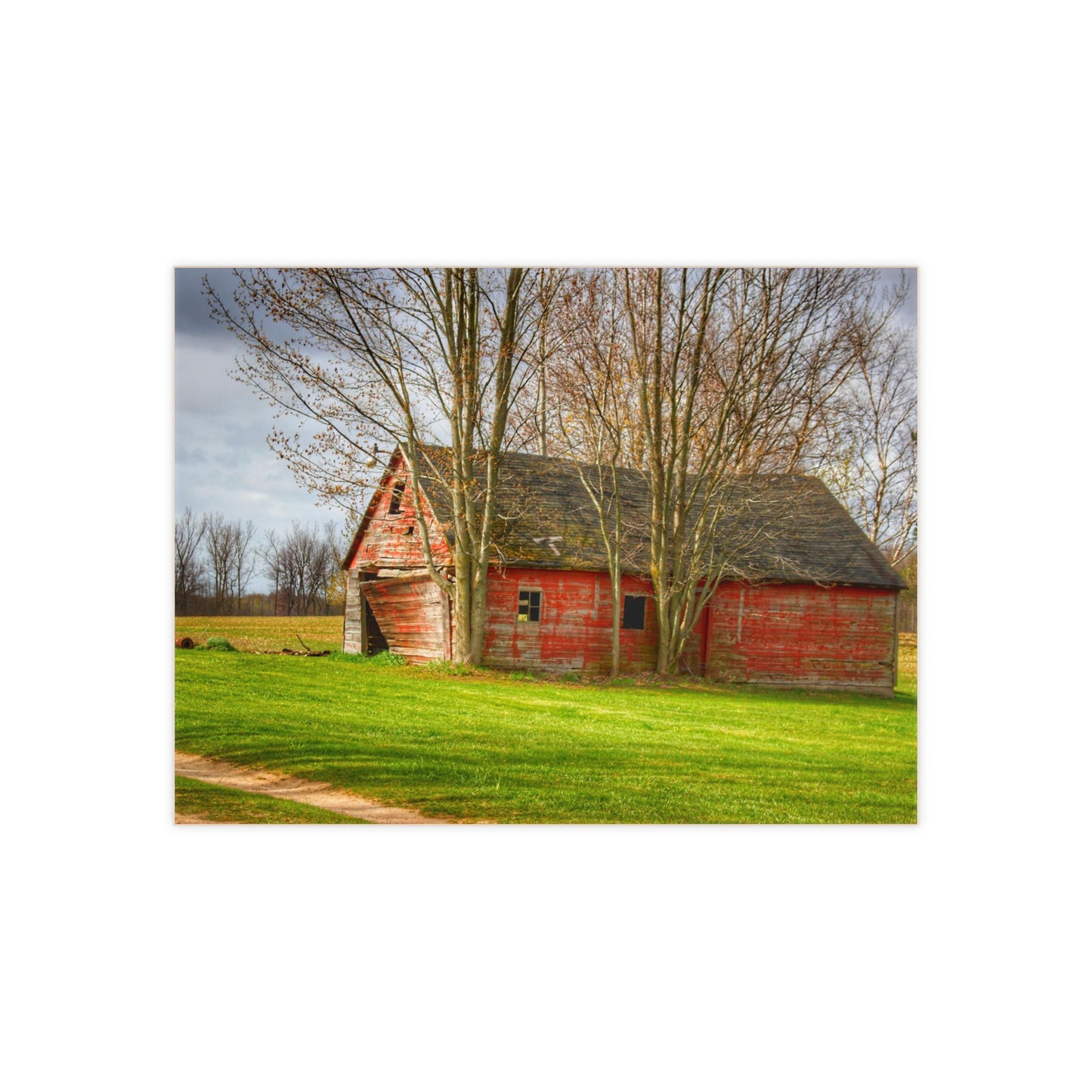 U R There Photography Centerline Shack Rustic Farmhouse Decorative Ceramic Tile