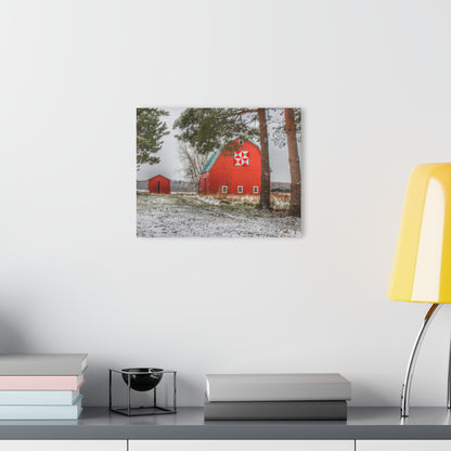 U R There Photography McKail Road Quilted Red Rustic Farmhouse Acrylic Wall Print