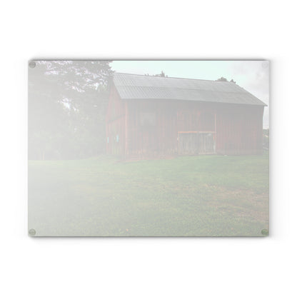 U R There Photography Rusted Red of Summer Rustic Farmhouse Tempered-Glass Cutting Board