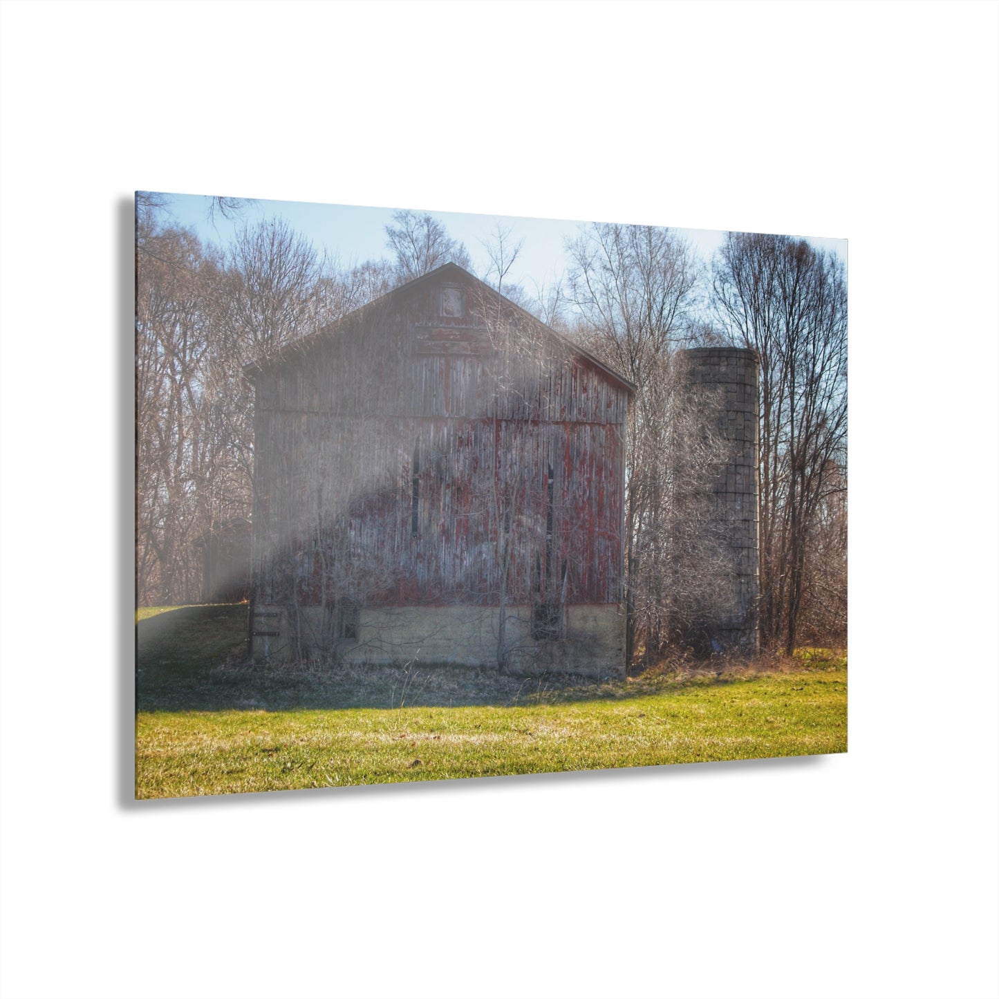 U R There Photography M-15 Red Rustic Farmhouse Acrylic Wall Print