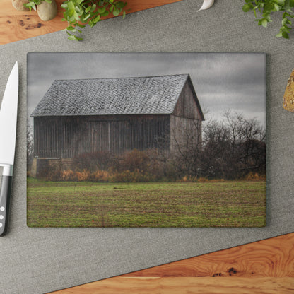 U R There Photography Brown City Road Grey Rustic Farmhouse Tempered-Glass Cutting Board