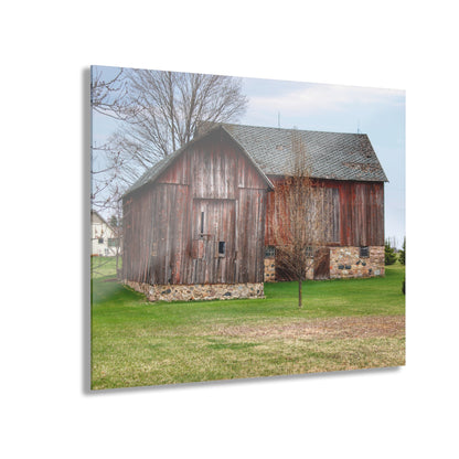 U R There Photography Millington Road Stone Grey Rustic Farmhouse Acrylic Wall Print