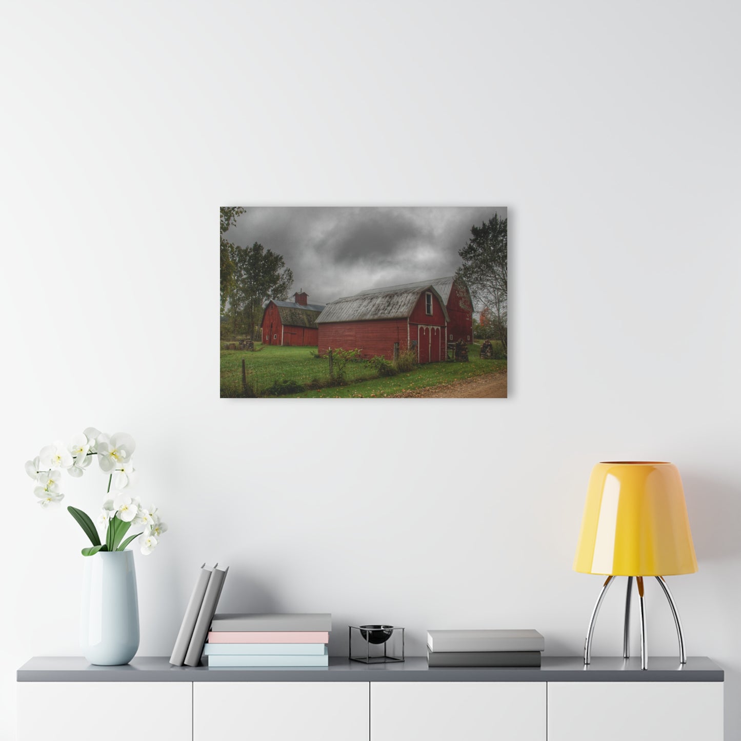 U R There Photography Cramton Road Reds II Rustic Farmhouse Acrylic Wall Print