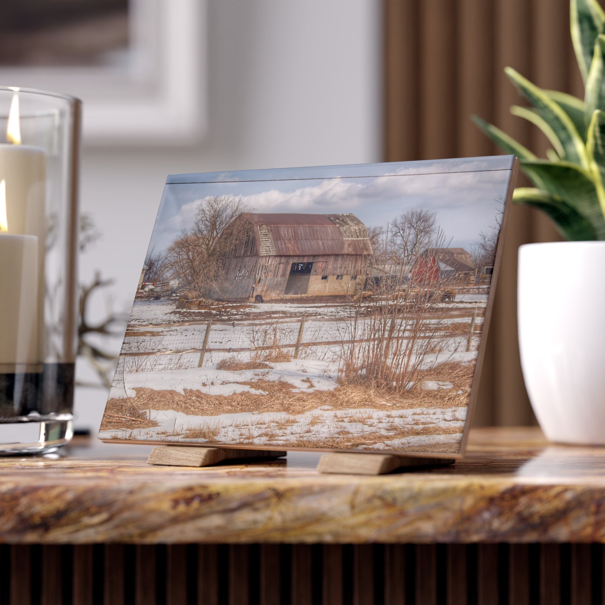 Babcock Road Red Rustic Farmhouse Decorative Ceramic Tile 6" × 8" Glossy