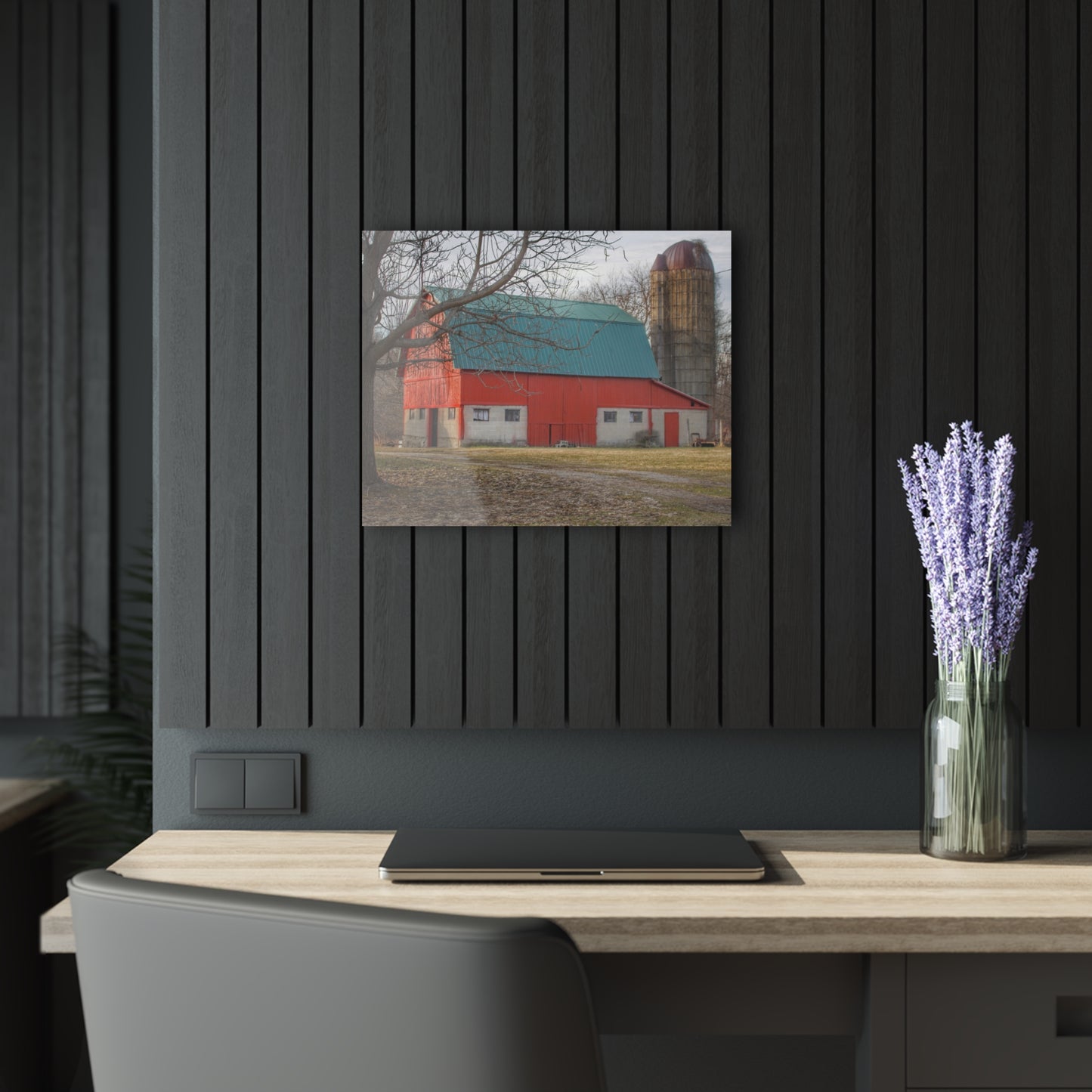 U R There Photography Wilson Road Red and Silo I Rustic Farmhouse Acrylic Wall Print