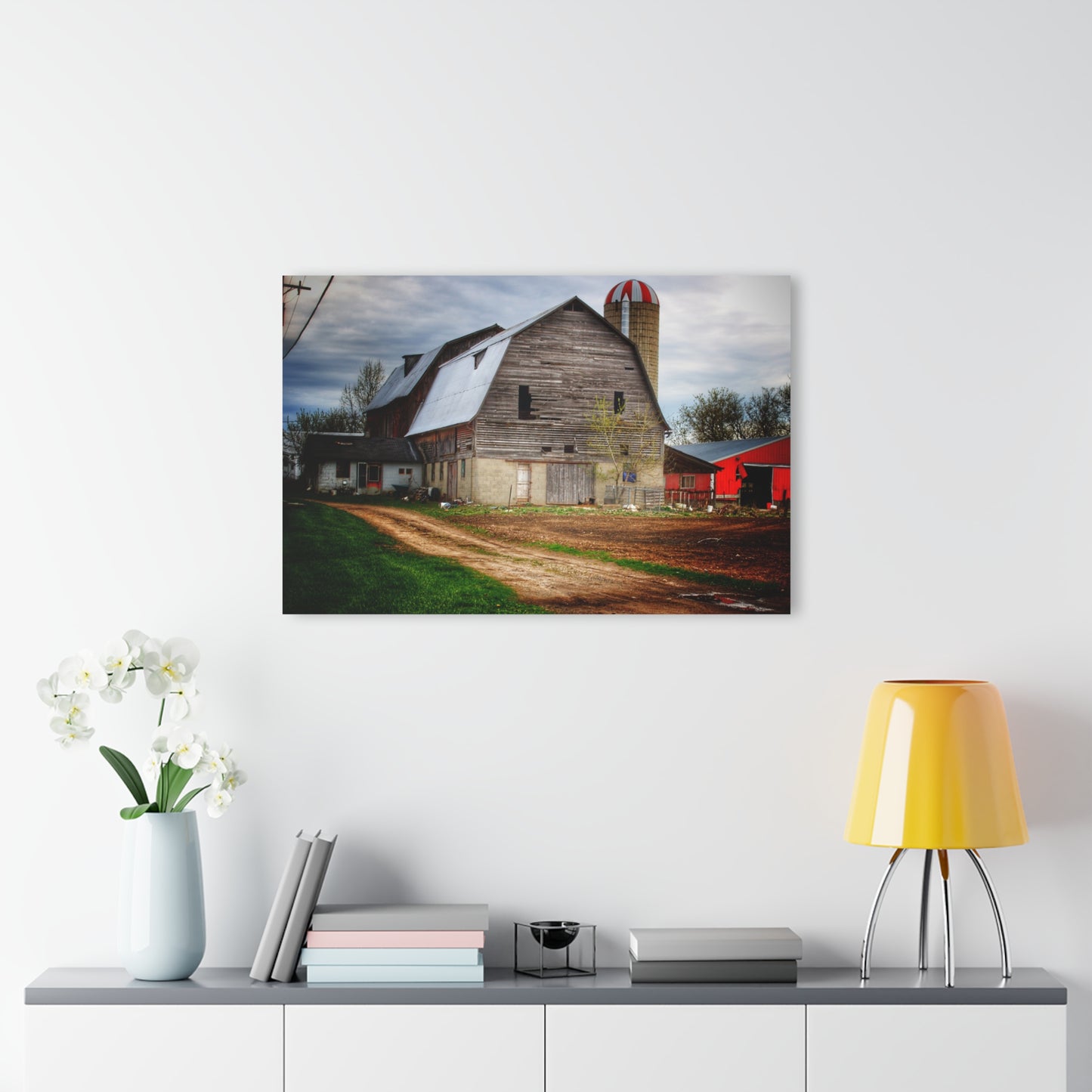 U R There Photography Murphy Lake Road Grey l Rustic Farmhouse Acrylic Wall Print