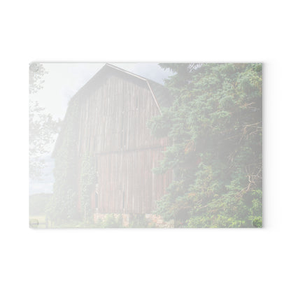 U R There Photography North Branch Ivy Grey I Rustic Farmhouse Tempered-Glass Cutting Board