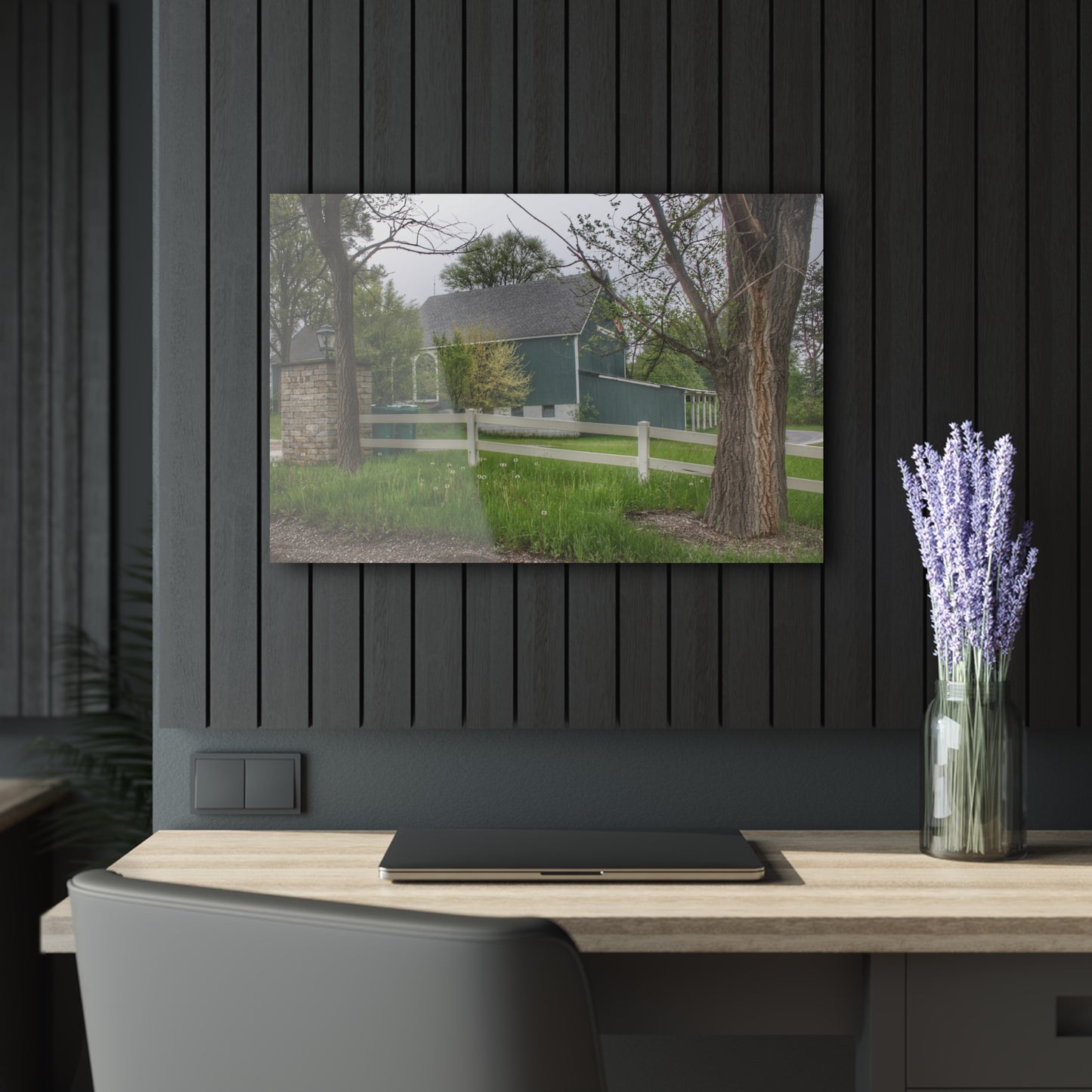 U R There Photography Lake George Road Fox Green Rustic Farmhouse Acrylic Wall Print