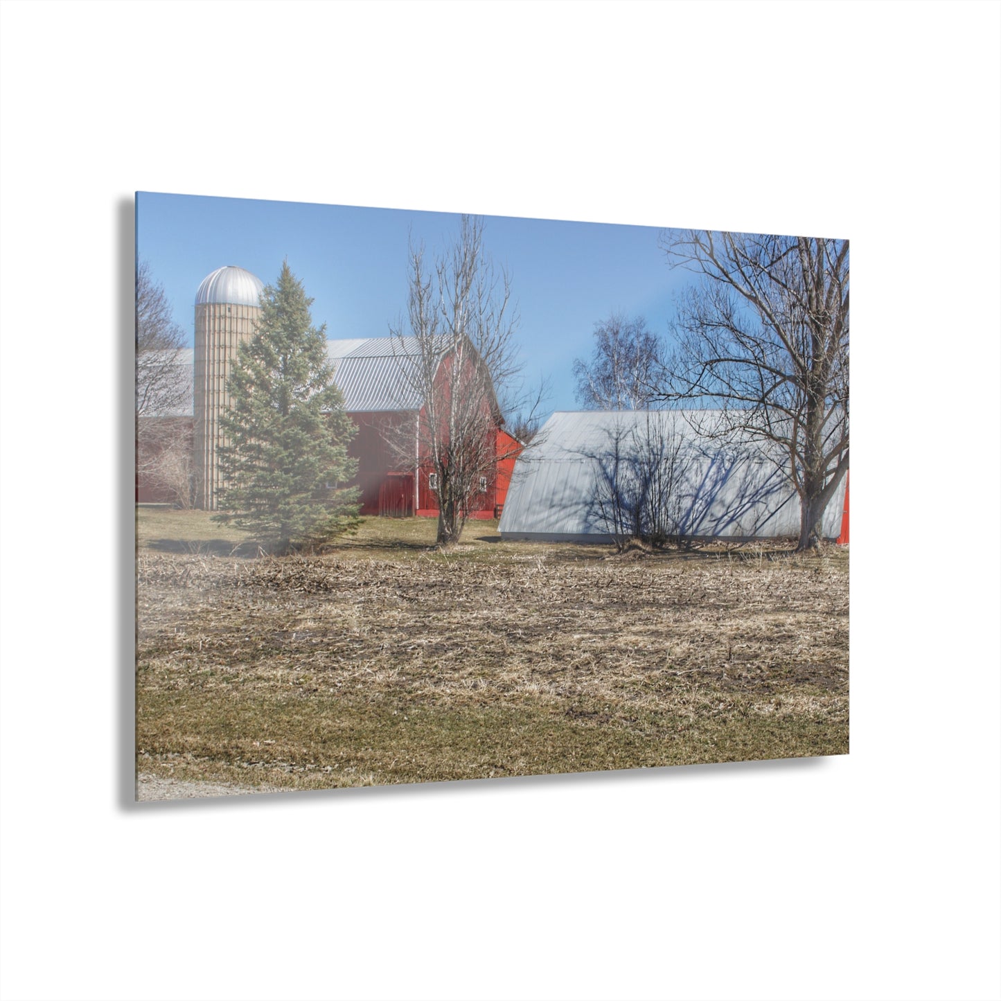 U R There Photography German Road Reds Rustic Farmhouse Acrylic Wall Print