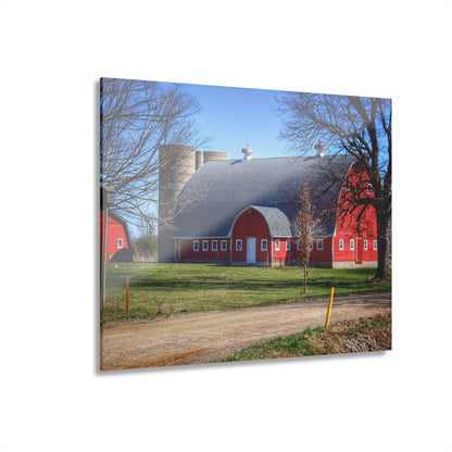 U R There Photography Hough Road Reds and Silo II Rustic Farmhouse Acrylic Wall Print