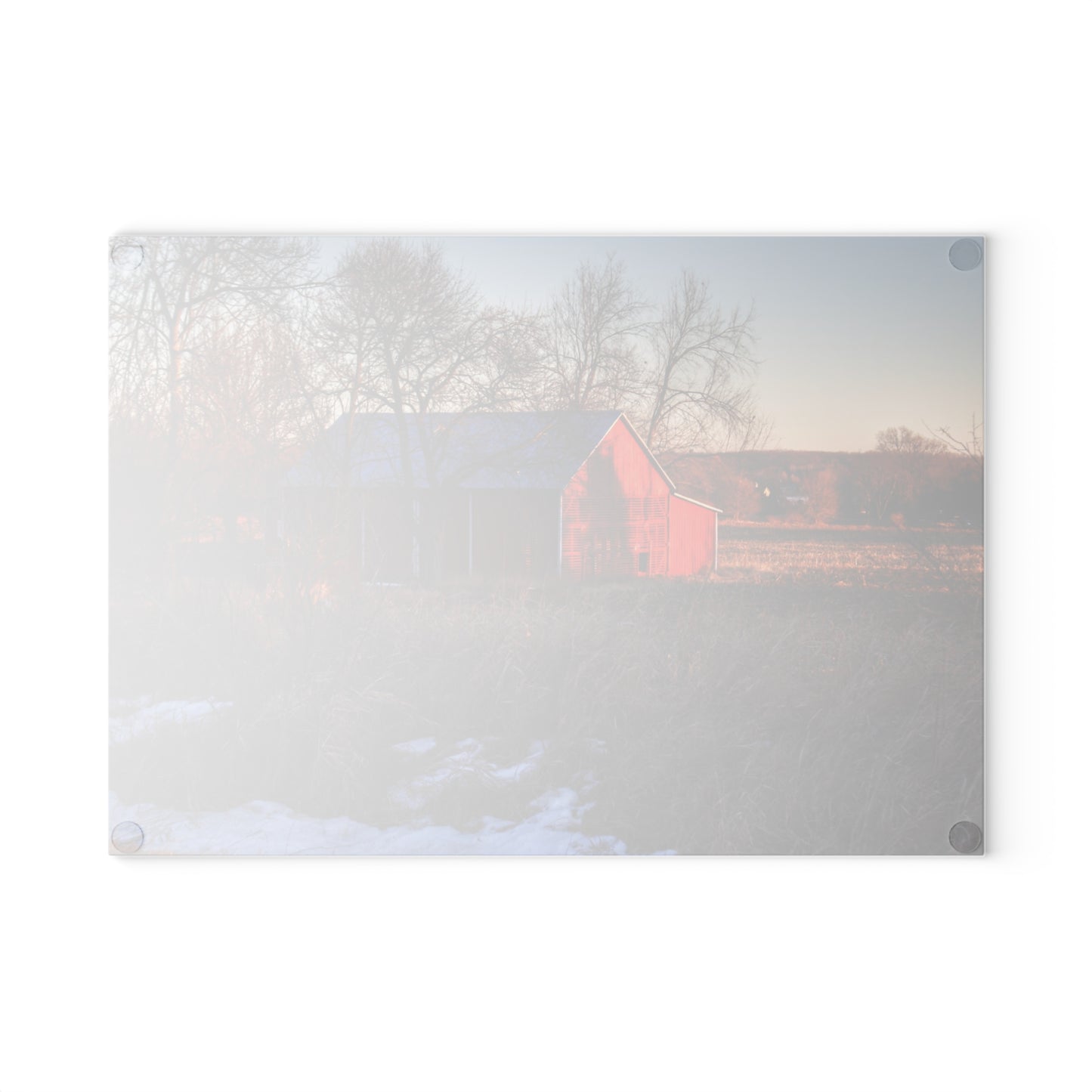 U R There Photography Early Spring on Mount Morris Road Rustic Farmhouse Tempered-Glass Cutting Board