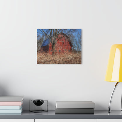 U R There Photography East Dodge Road Red Rustic Farmhouse Acrylic Wall Print