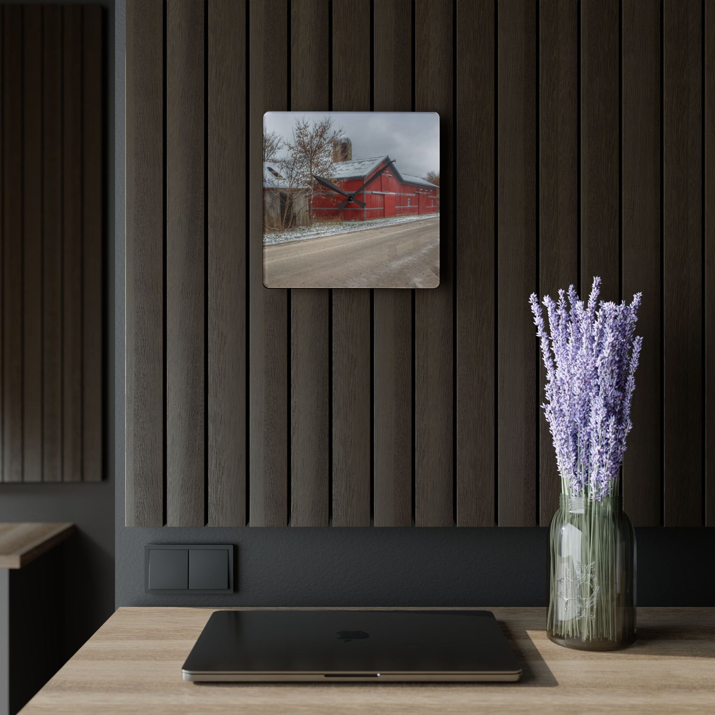 U R There Photography Bordman Roadside Buddies I Rustic Farmhouse Acrylic Analog Wall Clock