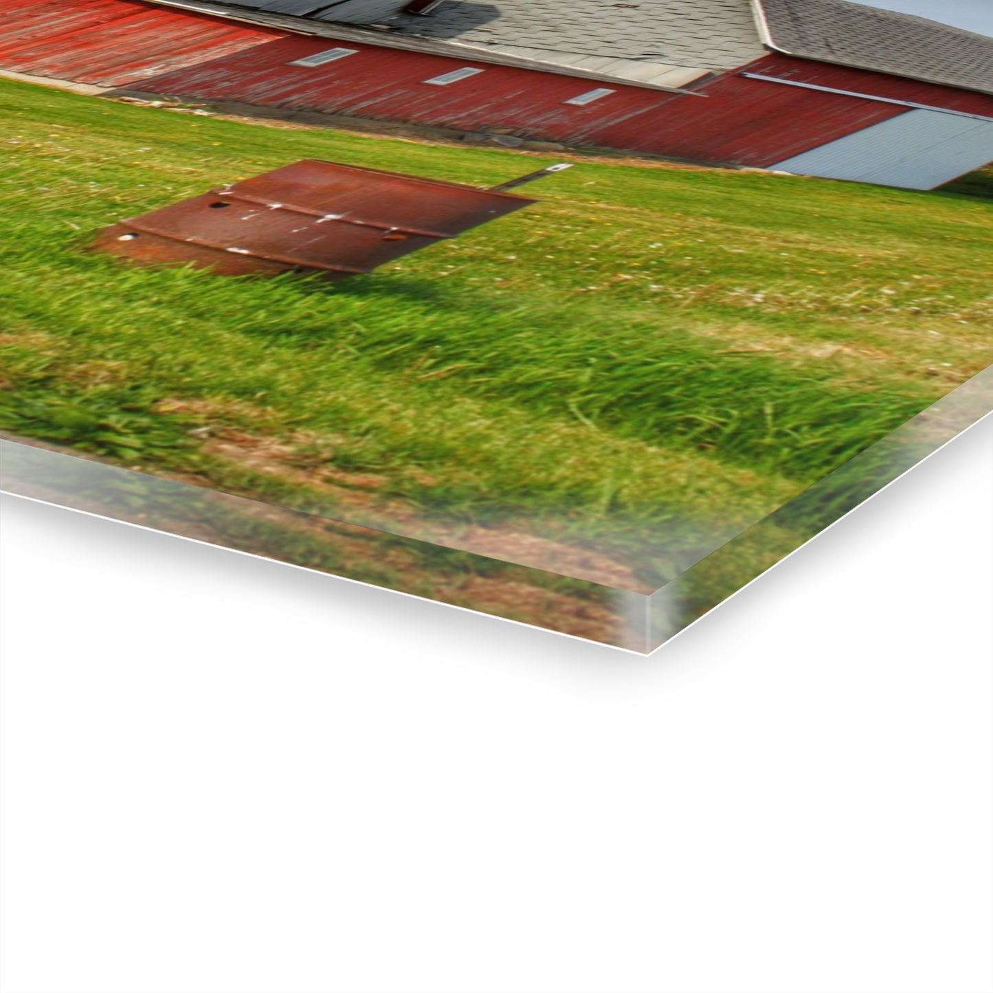 U R There Photography French Road Centennial Reds II Rustic Farmhouse Acrylic Wall Print