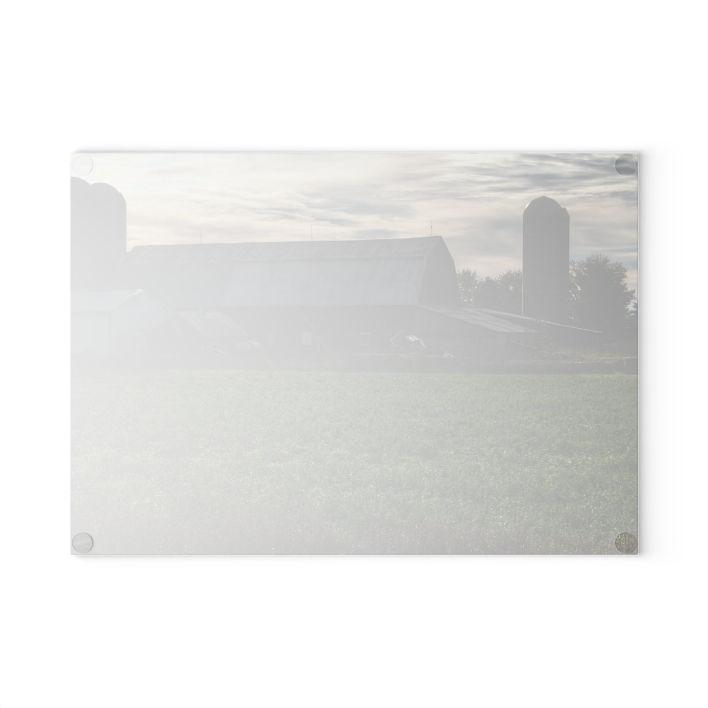 U R There Photography Shepard Road Farm II Rustic Farmhouse Tempered-Glass Cutting Board