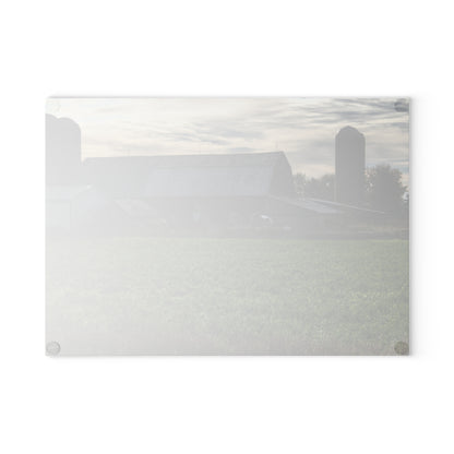 U R There Photography Shepard Road Farm II Rustic Farmhouse Tempered-Glass Cutting Board