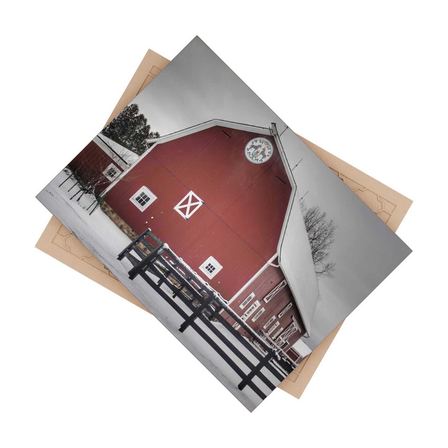 U R There Photography Barns of Barber Road III Rustic Farmhouse Decorative Ceramic Tile