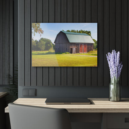 U R There Photography Red Door Barn of Mount Morris Road Rustic Farmhouse Acrylic Wall Print