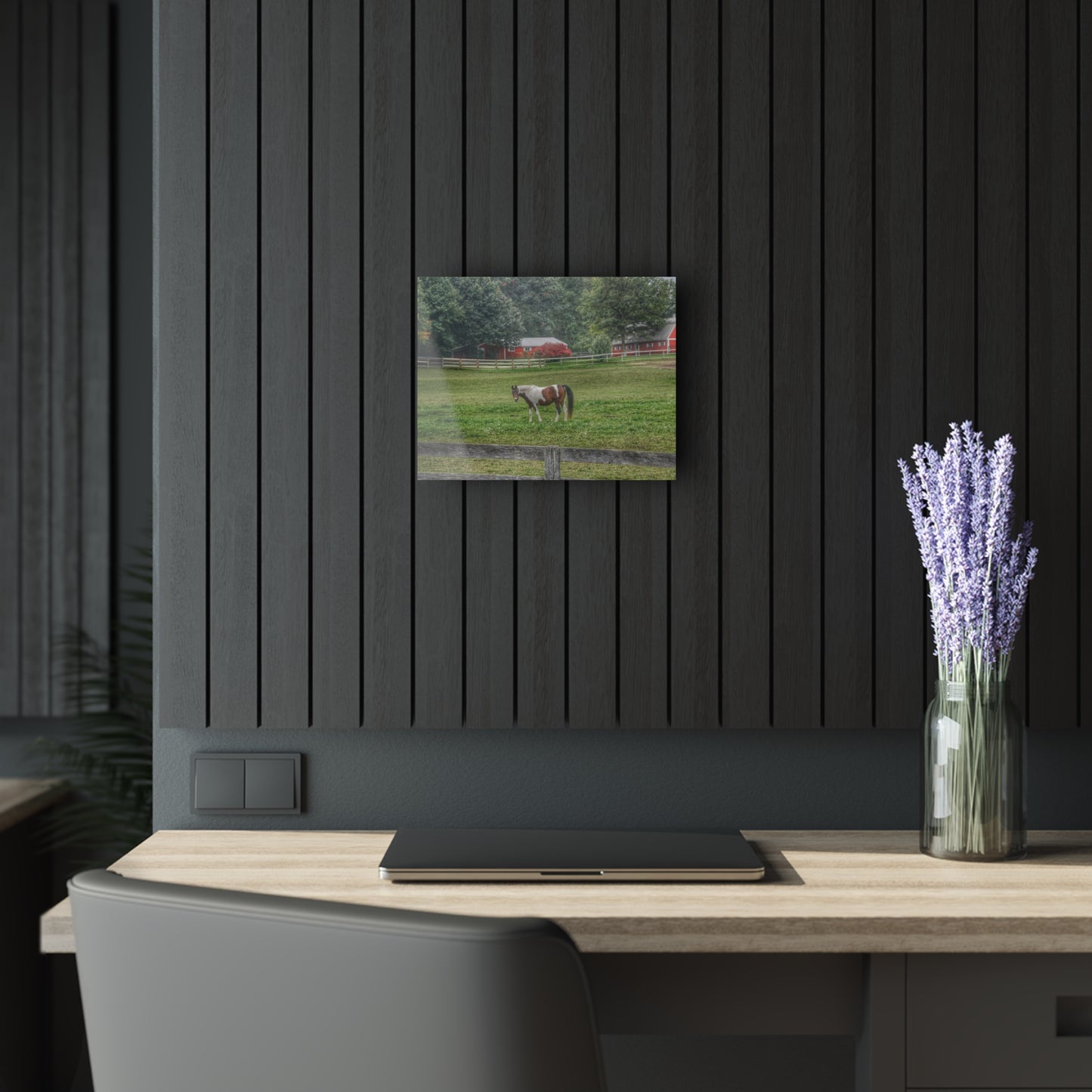 Barn Boutique Modern Farmhouse Acrylic Wall Print| Painted Pony in Pasture