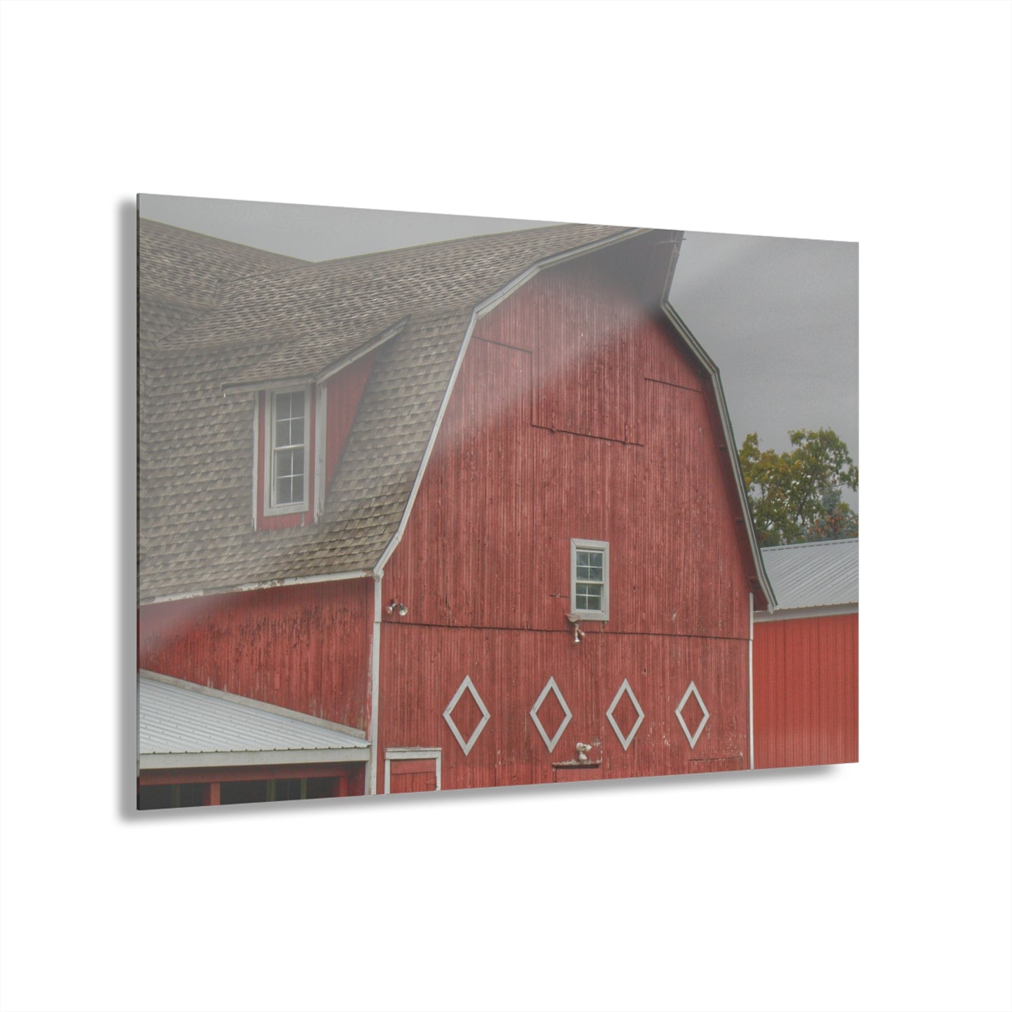 U R There Photography Brauer Road Red Rustic Farmhouse Acrylic Wall Print