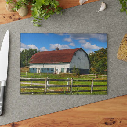 U R There Photography Beyond the Fence on Clark Road Rustic Farmhouse Tempered-Glass Cutting Board