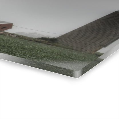 U R There Photography Farm in the Fog Rustic Farmhouse Acrylic Wall Print