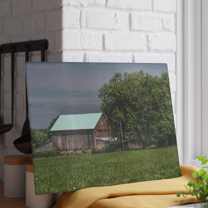 Barn Boutique Rustic Tempered-Glass Cutting Board| Castle Road Cow Barn III