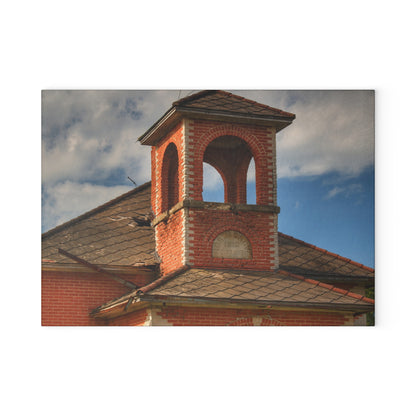 U R There Photography North Grove Road Schoolhouse II Rustic Farmhouse Tempered-Glass Cutting Board