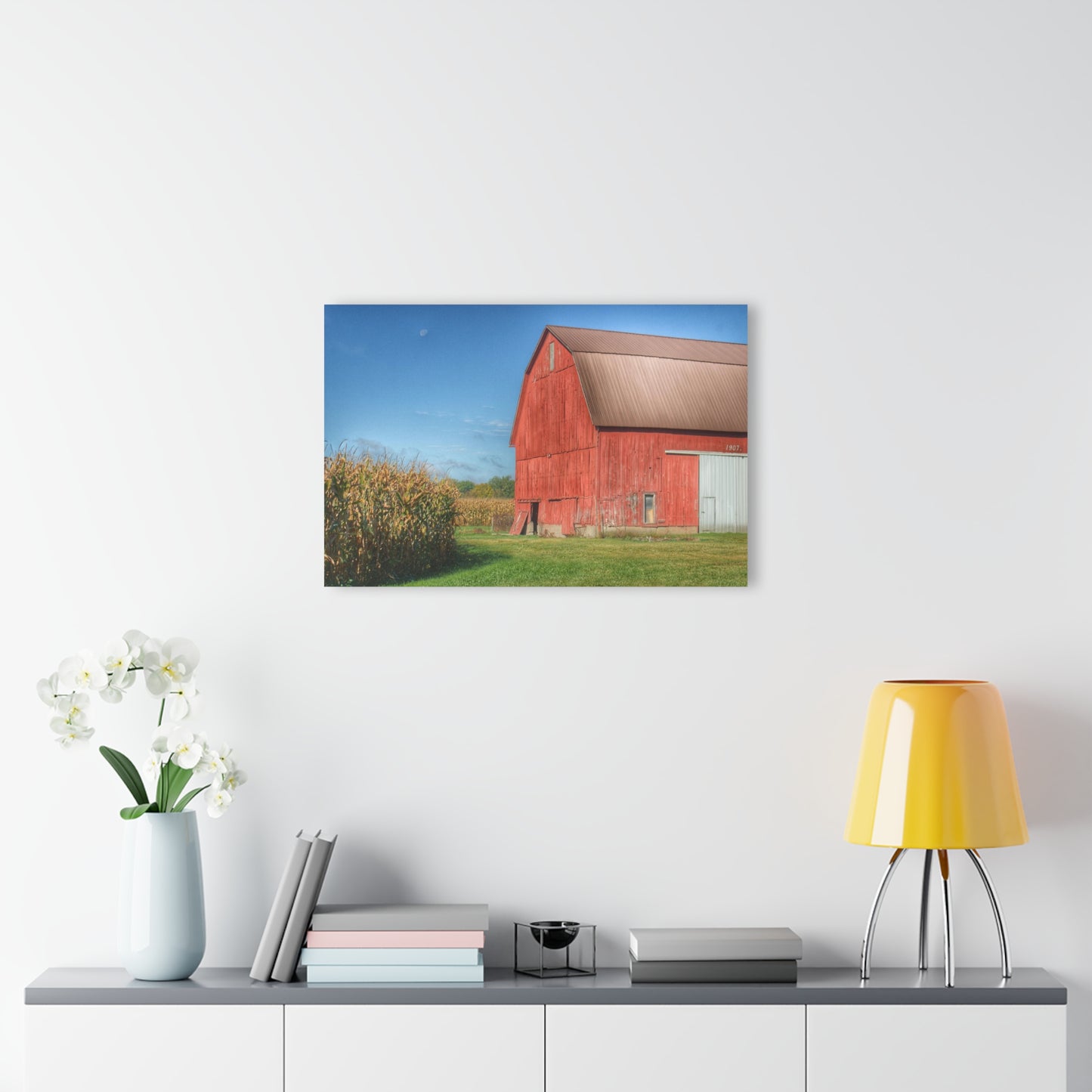 U R There Photography Fargo Road Red I Rustic Farmhouse Acrylic Wall Print