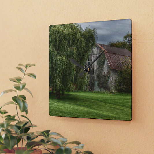 Rustic Farmhouse Wall Clock featuring McDowell Road Grey